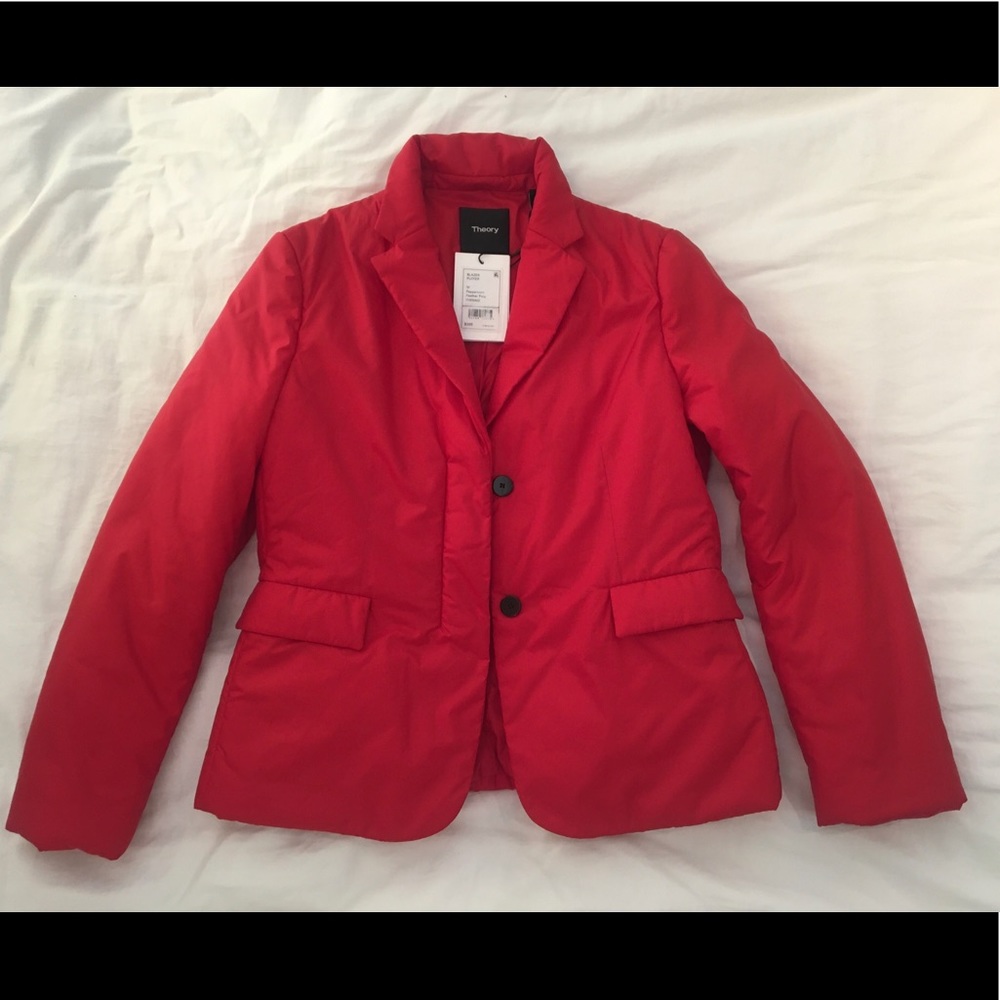 Theory Jacket | Puffer Blazer | Color: Red